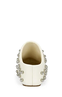 AZALEA WANG Women's Bone Darwinstud Faux Leather Mules