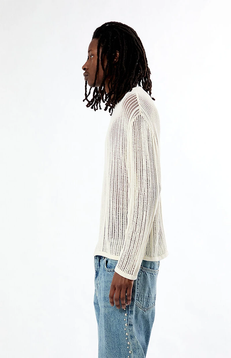 Pacsun Sunset Open Knit Crew Neck Sweater