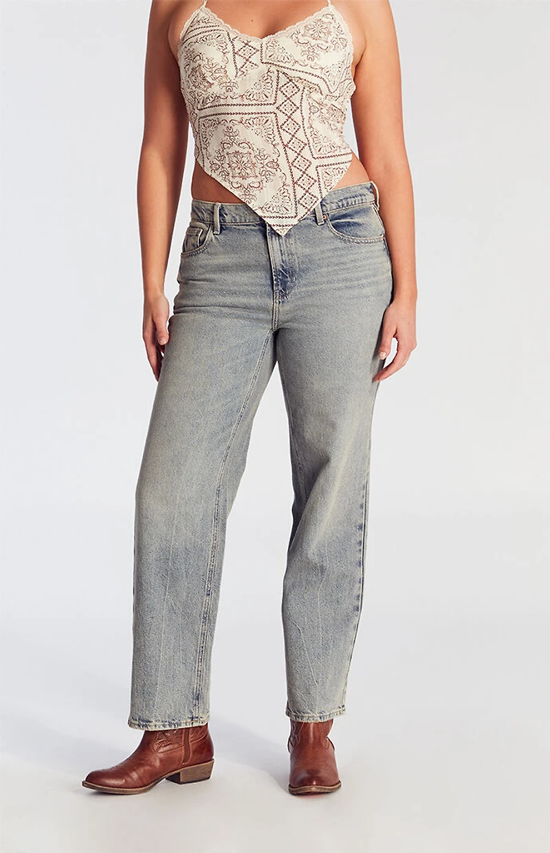 Pacsun Jordyn Low Rise Straight Leg Jeans Medium Indigo