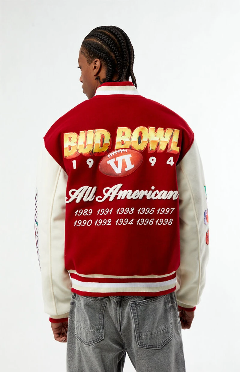 Budweiser Bud Bowl Red Varsity Jacket