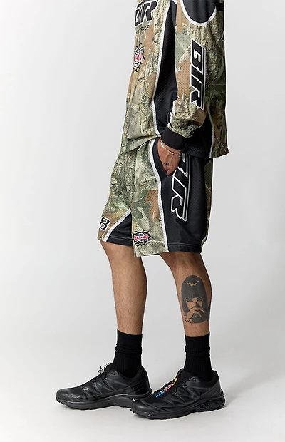 Pacsun Camo Mesh Embroidered Shorts