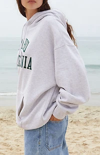 John Galt Silver Malibu Embroidered Oversized Hoodie