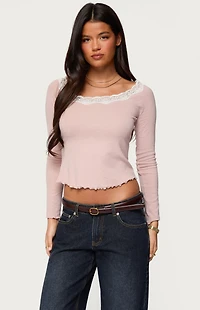 Edikted Emmery Lacey Boat Neck Top