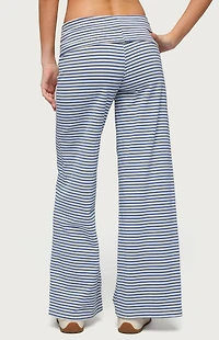 Edikted Petite Lilah Striped Fold Over Pants