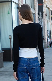 John Galt Black Cropped Cardigan