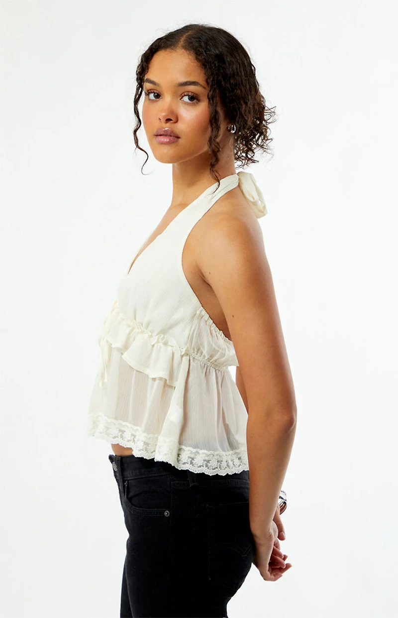 Your Favorite Bella Chiffon Ruffle Halter Top