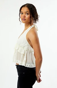 Your Favorite Bella Chiffon Ruffle Halter Top