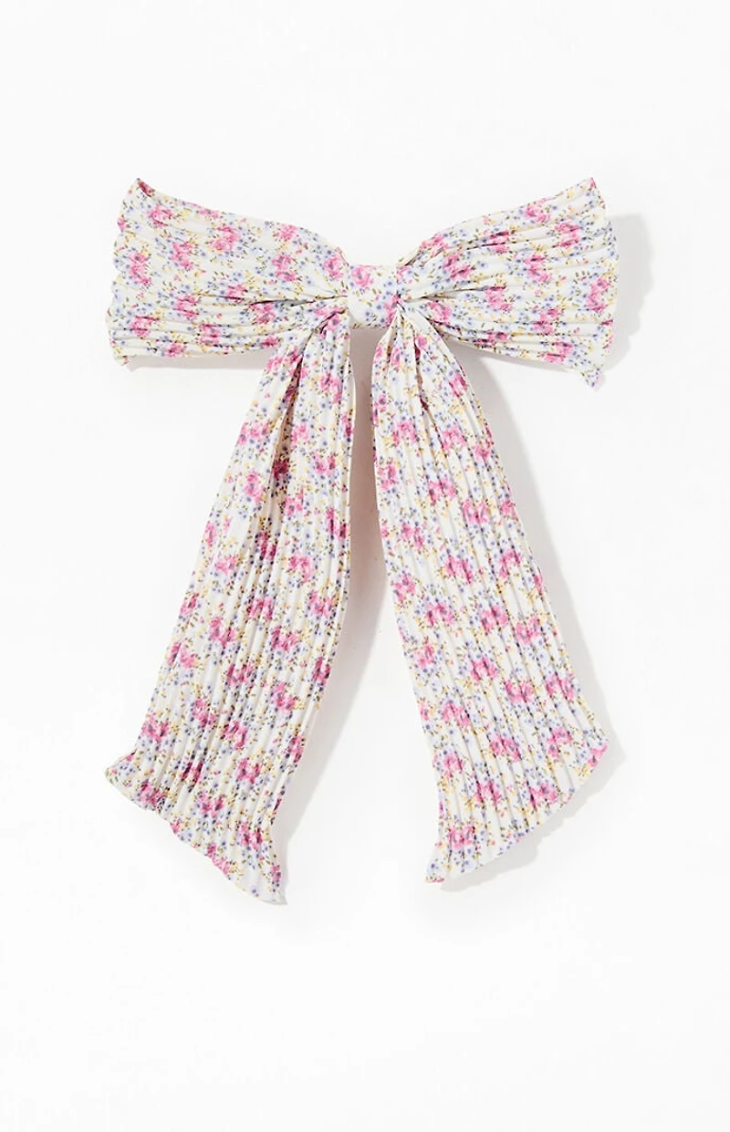 LA Hearts Floral Ribbed Hair Barrette