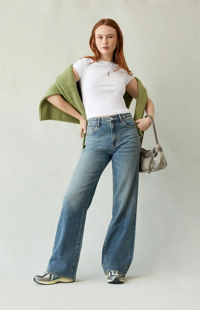 Pacsun Madison High Waisted Girlfriend Jeans Medium Indigo