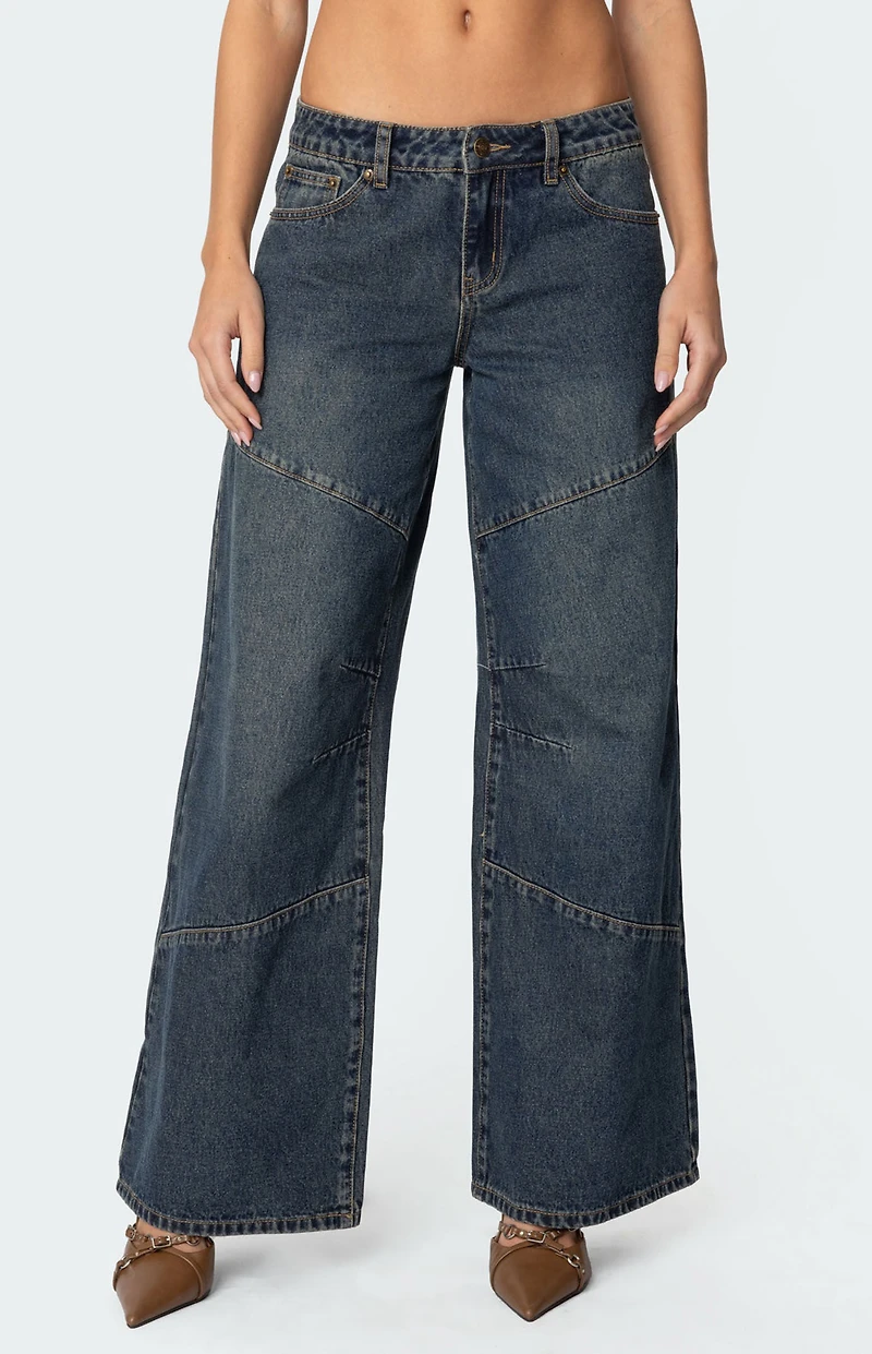 Edikted Laney Vintage Washed Low Rise Jeans