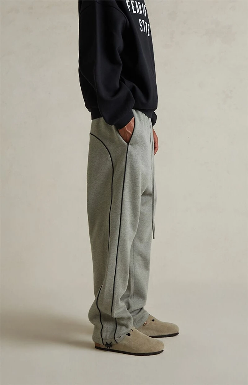 Fear of God ESSENTIALS Concrete Heather & Black Relaxed Fleece Sweatpants