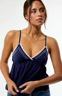Your Favorite Elena Beaded V-Neck Babydoll Top