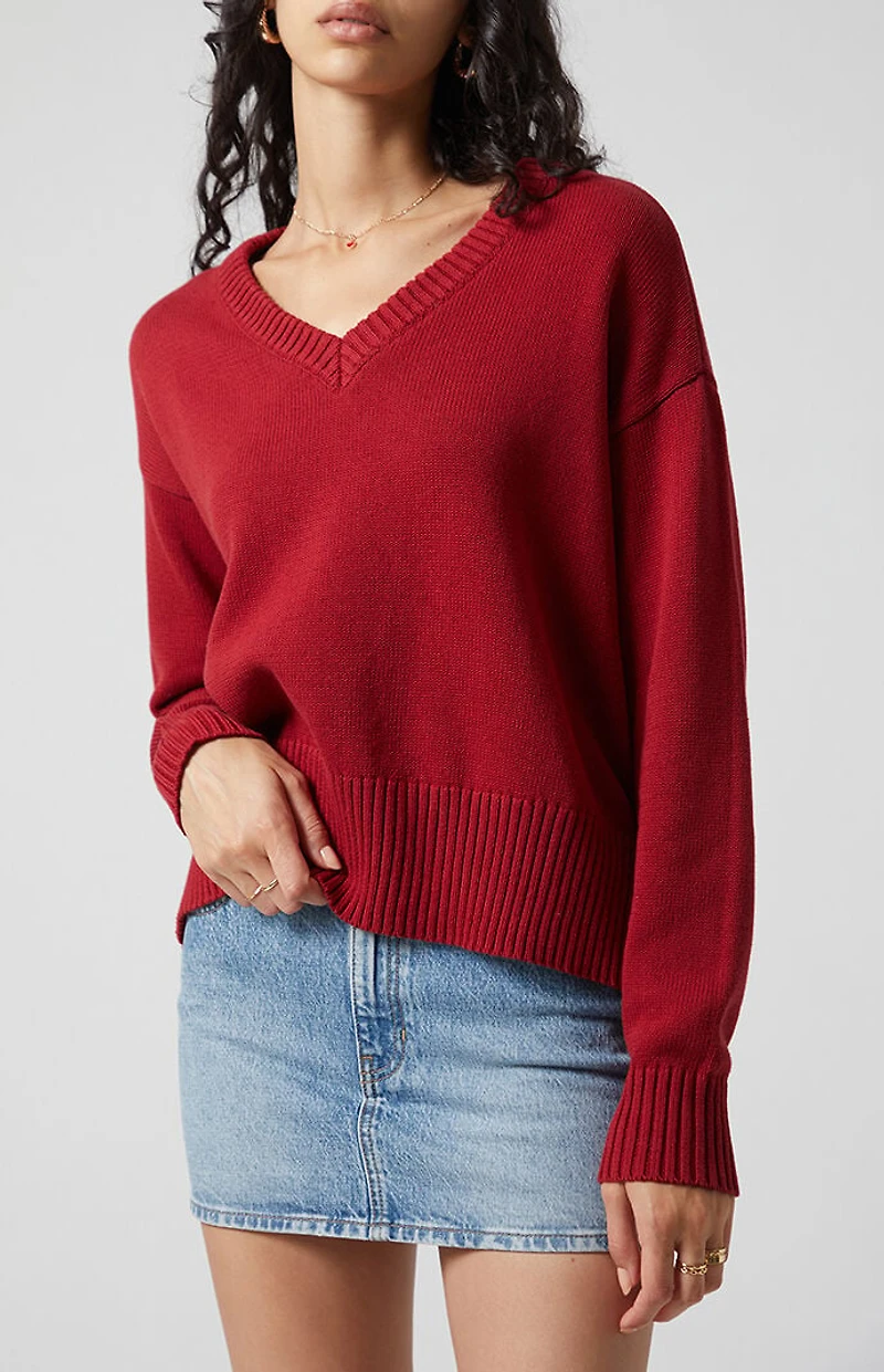 Beverly and Beck Eliza V-Neck Pullover Sweater