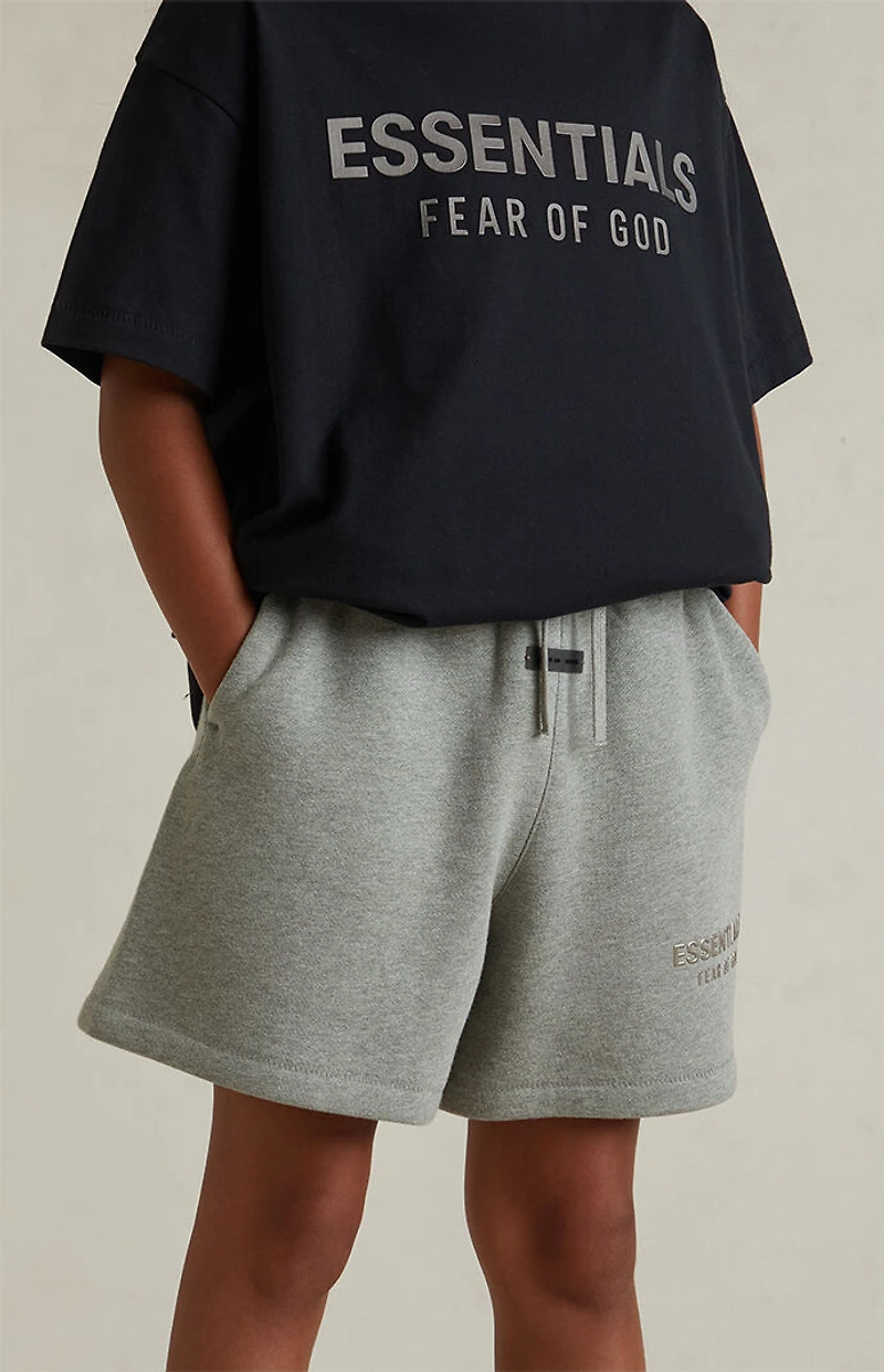 Fear of God ESSENTIALS Kids Concrete Heather Fleece Soccer Sweat Shorts