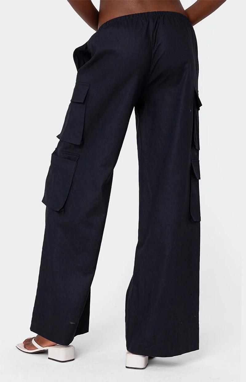 Edikted Bristol Linen Look Cargo Pants