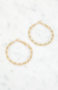 LA Hearts Twisted Hoop Earrings
