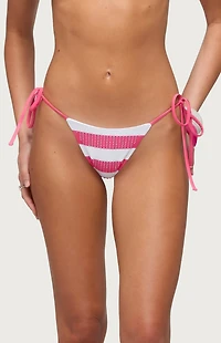 Edikted Bellie Rhinestone Striped Bikini Bottom