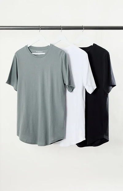 Pacsun 3 Pack Solid Color Scallop T-Shirts