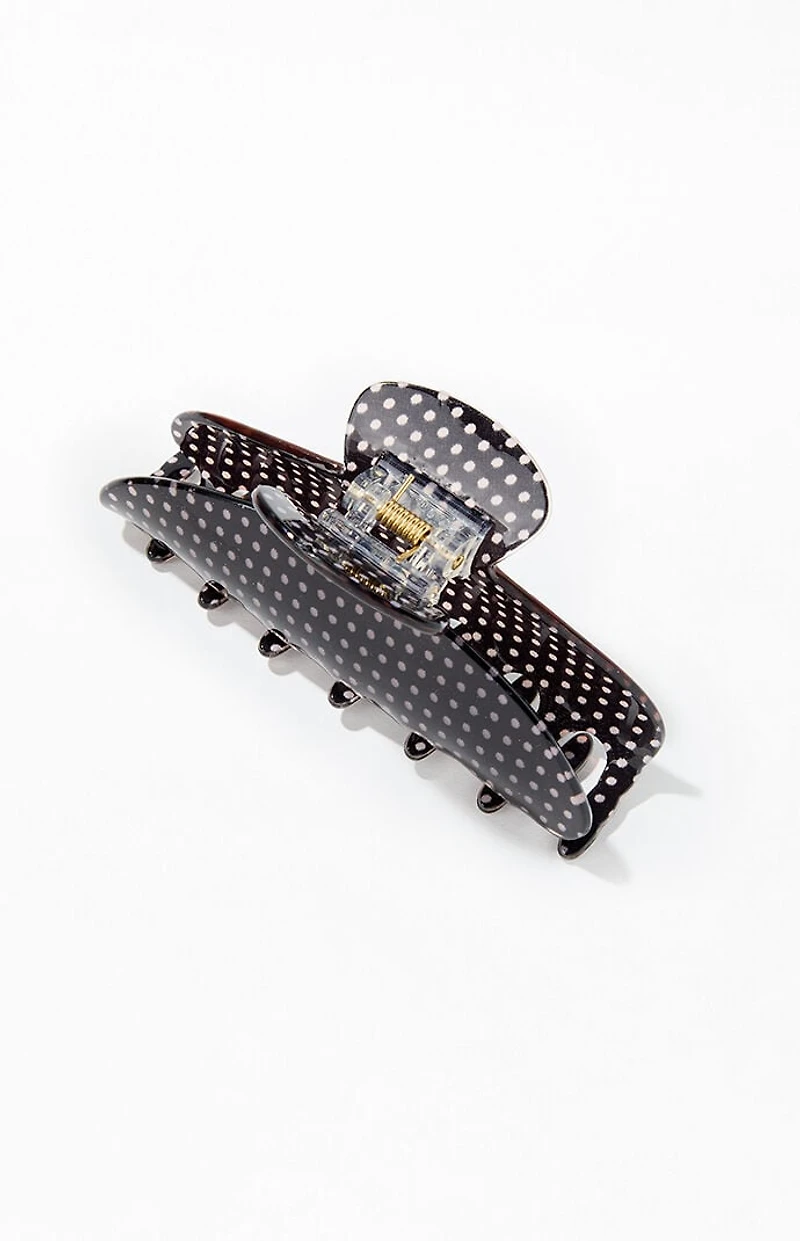 LA Hearts Black & White Polka Dot Hair Claw Clip