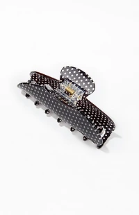 LA Hearts Black & White Polka Dot Hair Claw Clip
