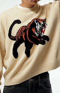 Pacsun Tiger Knit Crew Neck Sweater