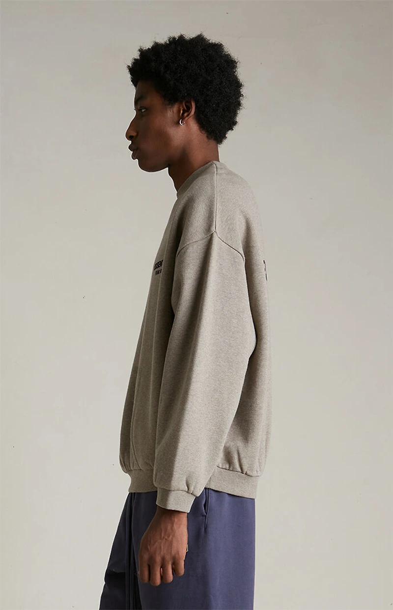 Fear of God ESSENTIALS Heather Grey Fleece Crew Neck Sweatshirt