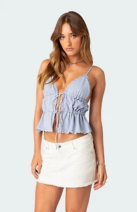 Edikted Candace Tie Front Tank Top
