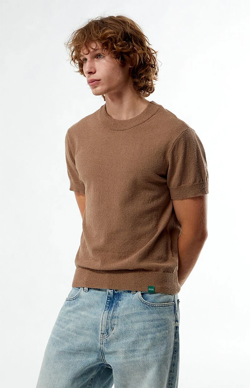 FIELD OF STUDY by Pacsun Taupe Crew Neck Sweater T-Shirt