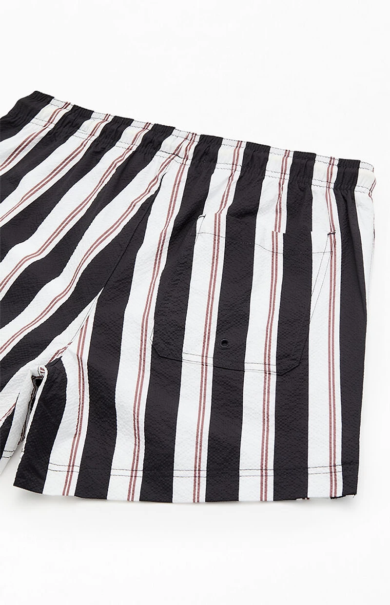 Pacsun Basket Dark Striped 4.5" Swim Trunks