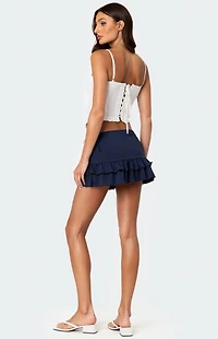 Edikted Micaela Ruffled Terry Mini Skirt