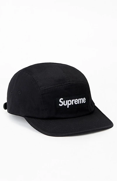 Supreme Black Washed Chino Twill Camp Hat