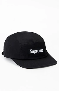 Supreme Black Washed Chino Twill Camp Hat