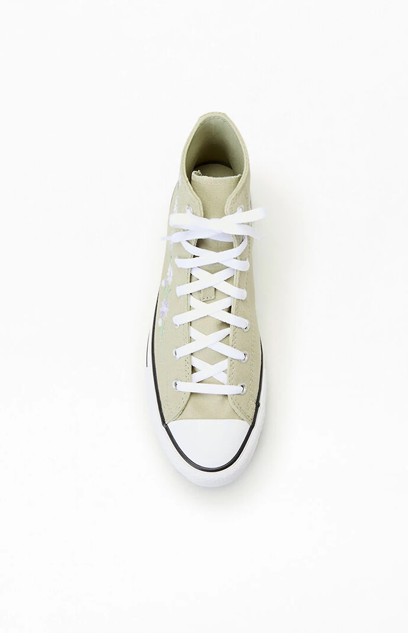 Converse Kids All Star EVA Lift Platform Embroidered Florals High Top Shoes