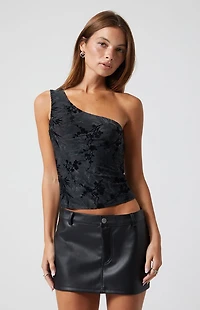 Third Charm Faux Leather Mini Skirt