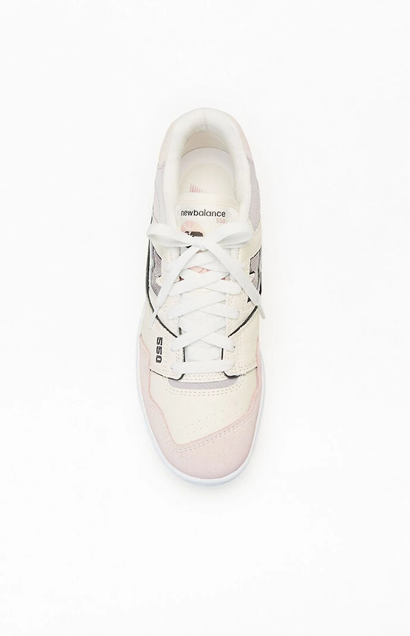 New Balance Pink & White 550 Sneakers
