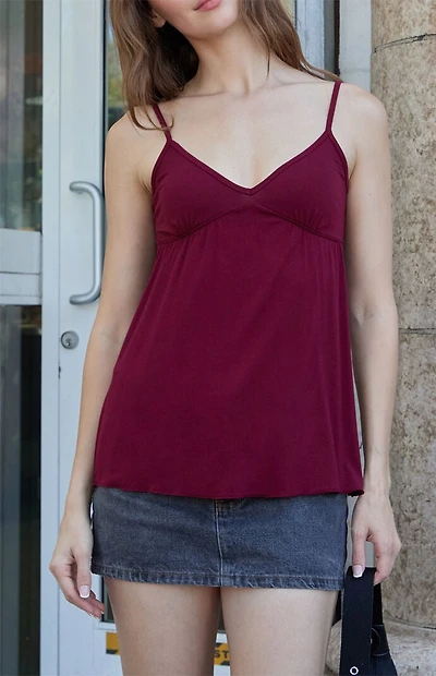 John Galt Burgundy V-Neck Tank Top