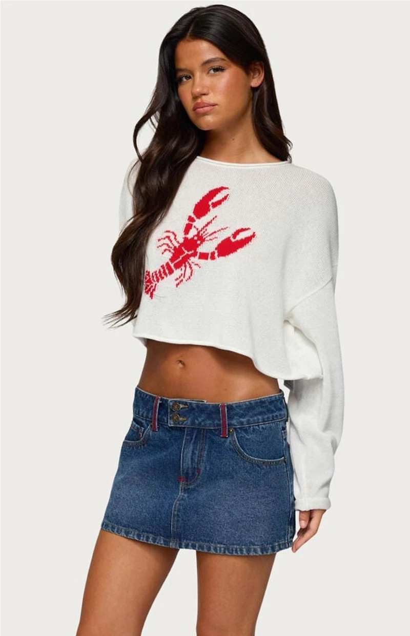 Edikted Lobster Babe Oversized Knit Top