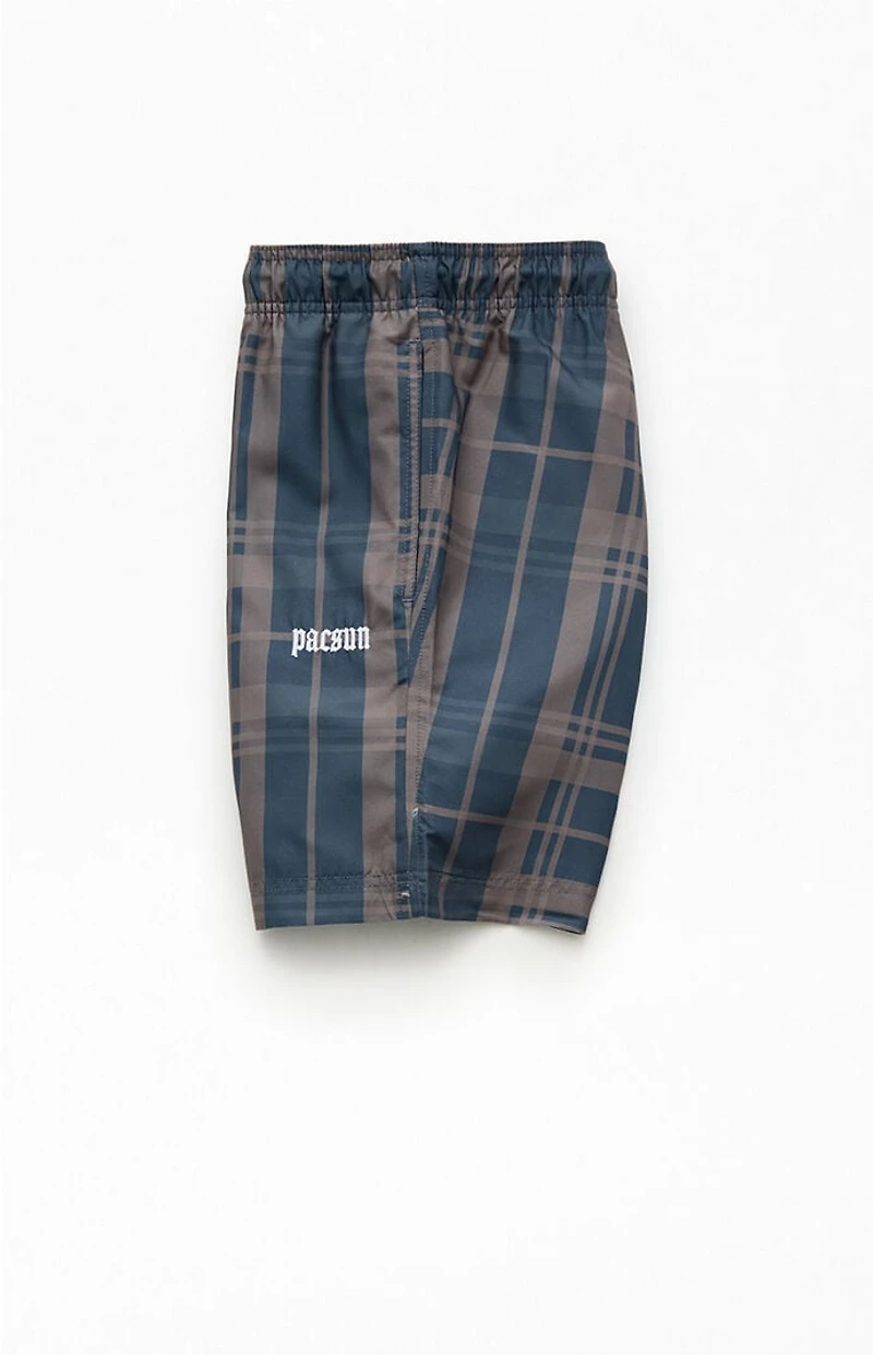 Pacsun Plaid Collegiate 6.5" Swim Trunks