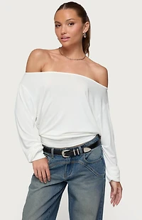Edikted Nannie Off Shoulder Oversized Top