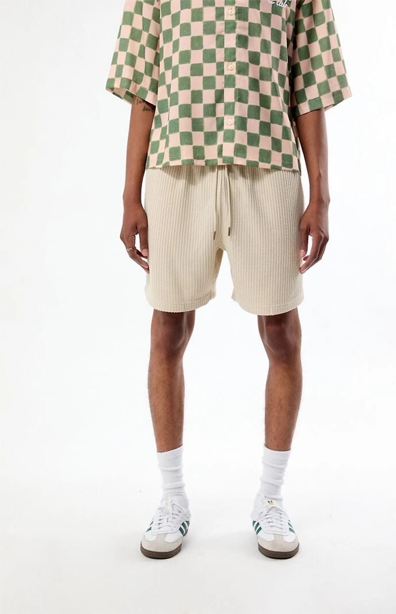 Pacsun Cream Waffle Knit Shorts