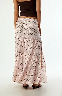 Daisy Street Polka Dot Maxi Skirt
