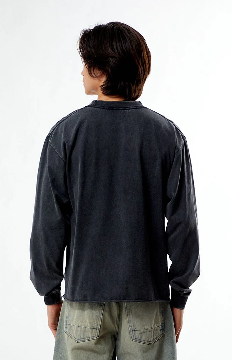 Pacsun Washed Black Premium Cropped Long Sleeve T-Shirt
