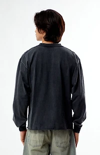 Pacsun Washed Black Premium Cropped Long Sleeve T-Shirt