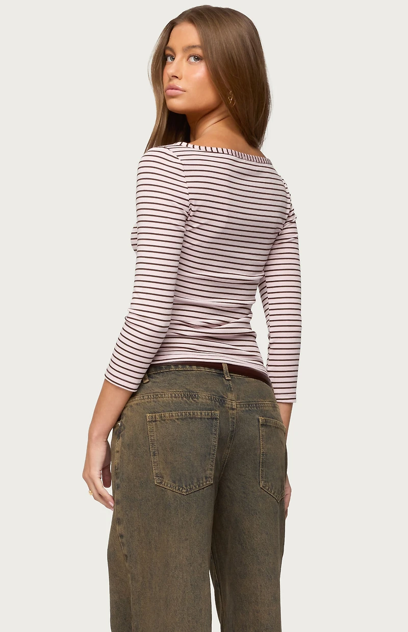 Edikted Avigyle Striped Boat Neck Top