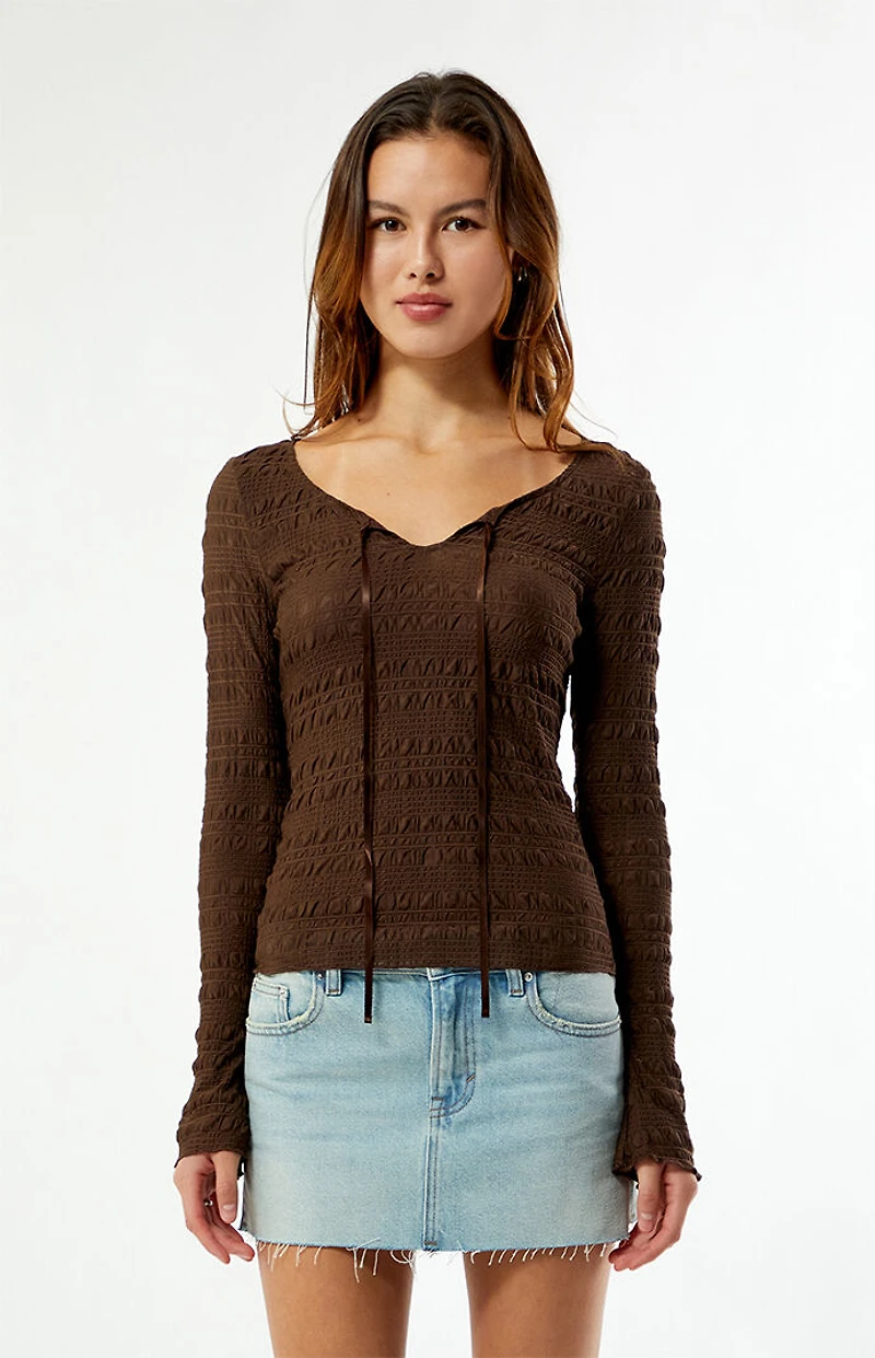 Your Favorite Willa Ruched Long Sleeve Top