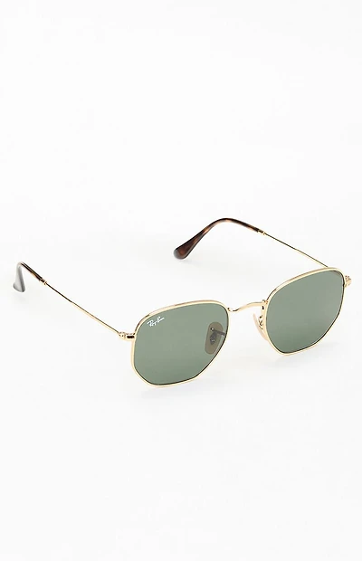 Ray-Ban RB3548 Gold Hexagonal Sunglasses