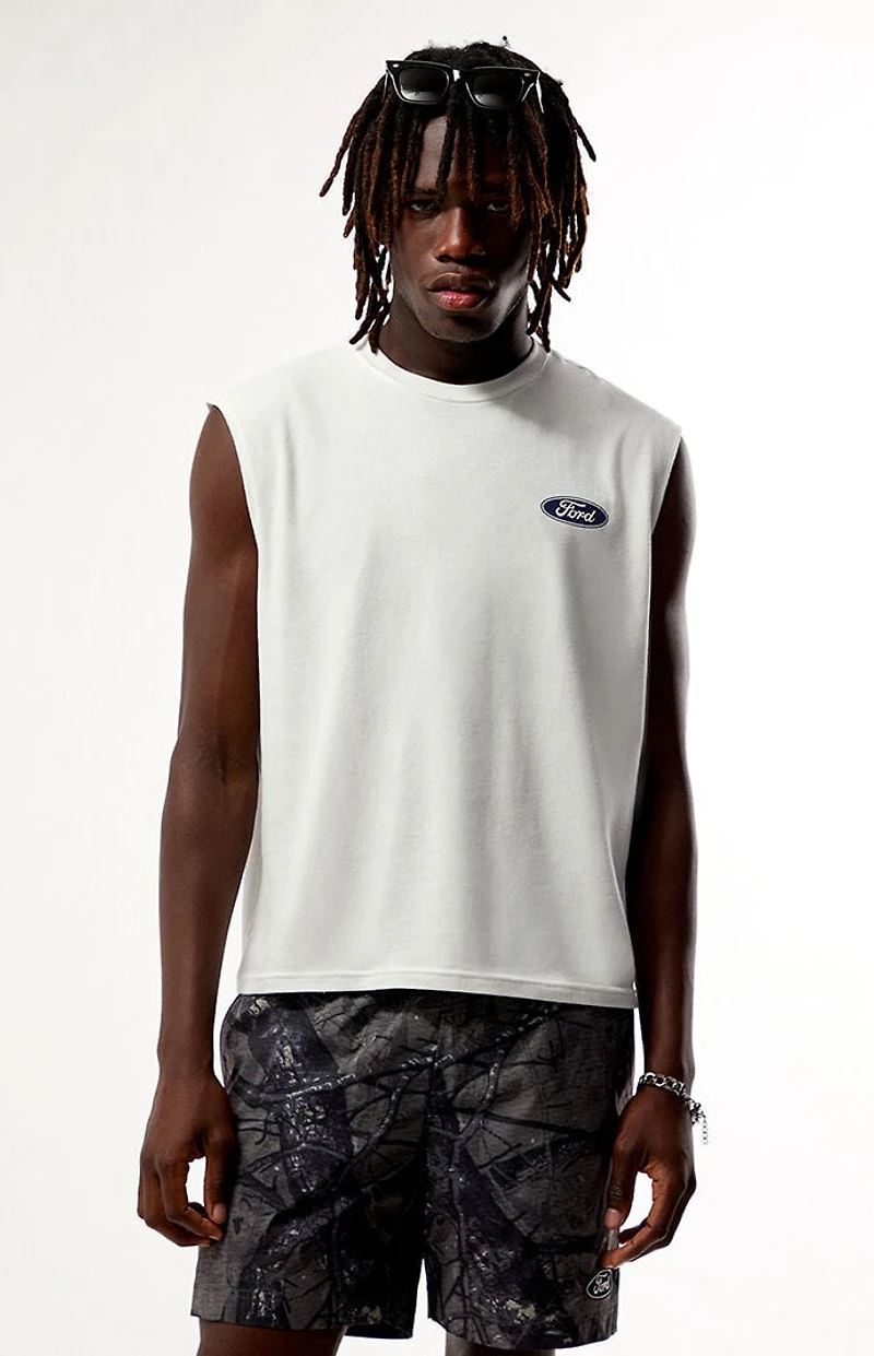 FORD White Craft Cutoff T-Shirt