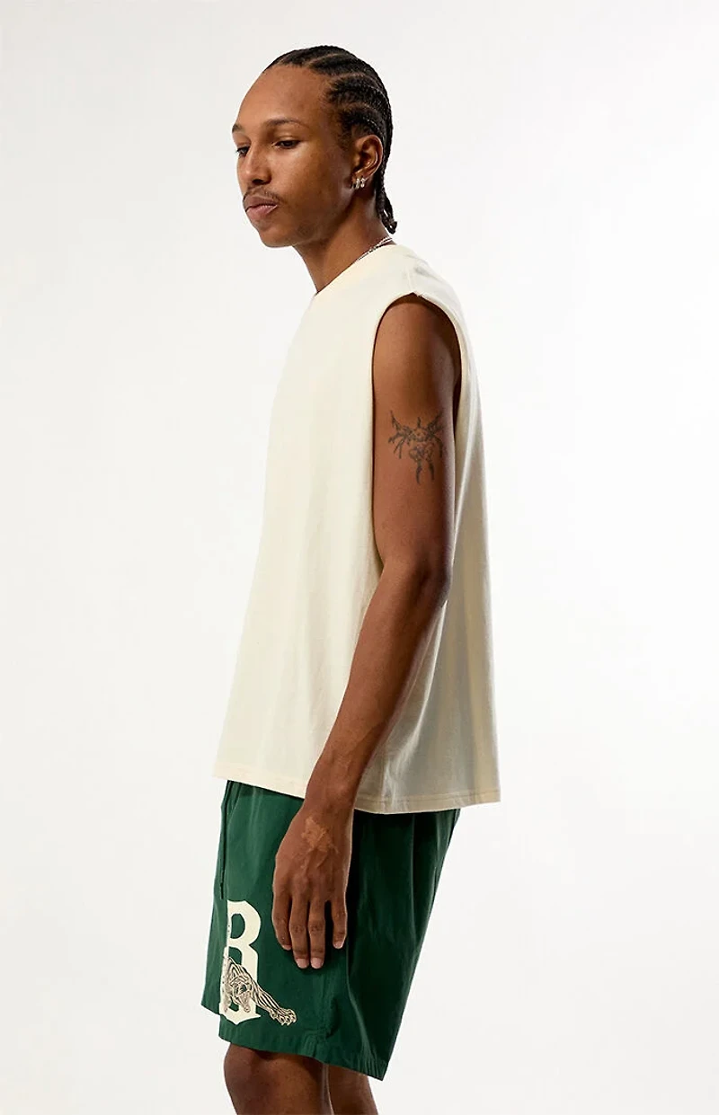 Pacsun Cream Cut Off Muscle T-Shirt