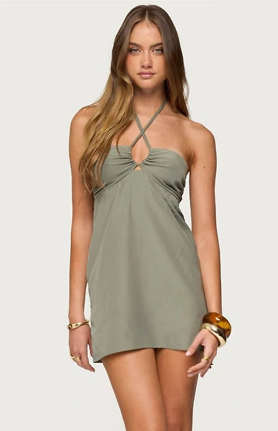 Edikted Anetta Keyhole Halter Mini Dress