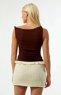 Zemeta Cable Knit Tie Mini Skirt